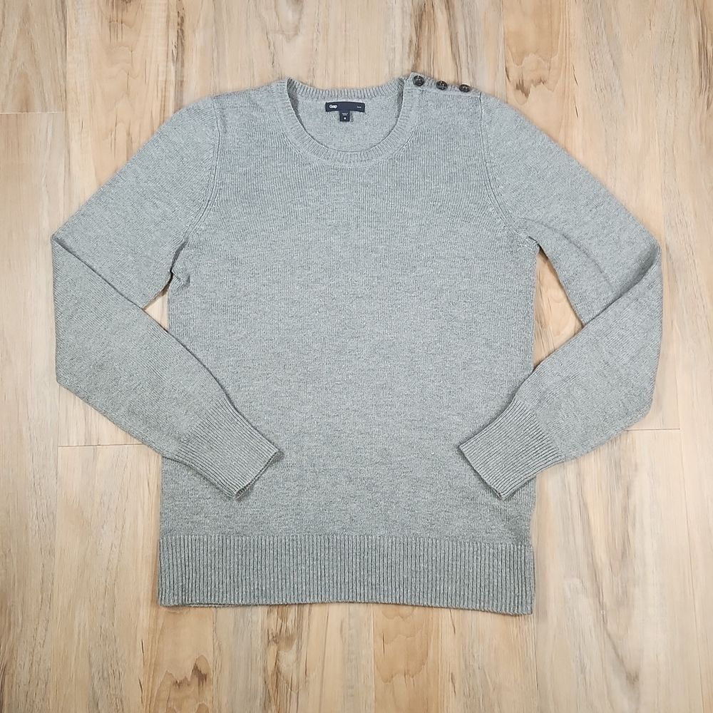 🐞Gap Gray Angora Blend Lightweight Button Should… - image 1